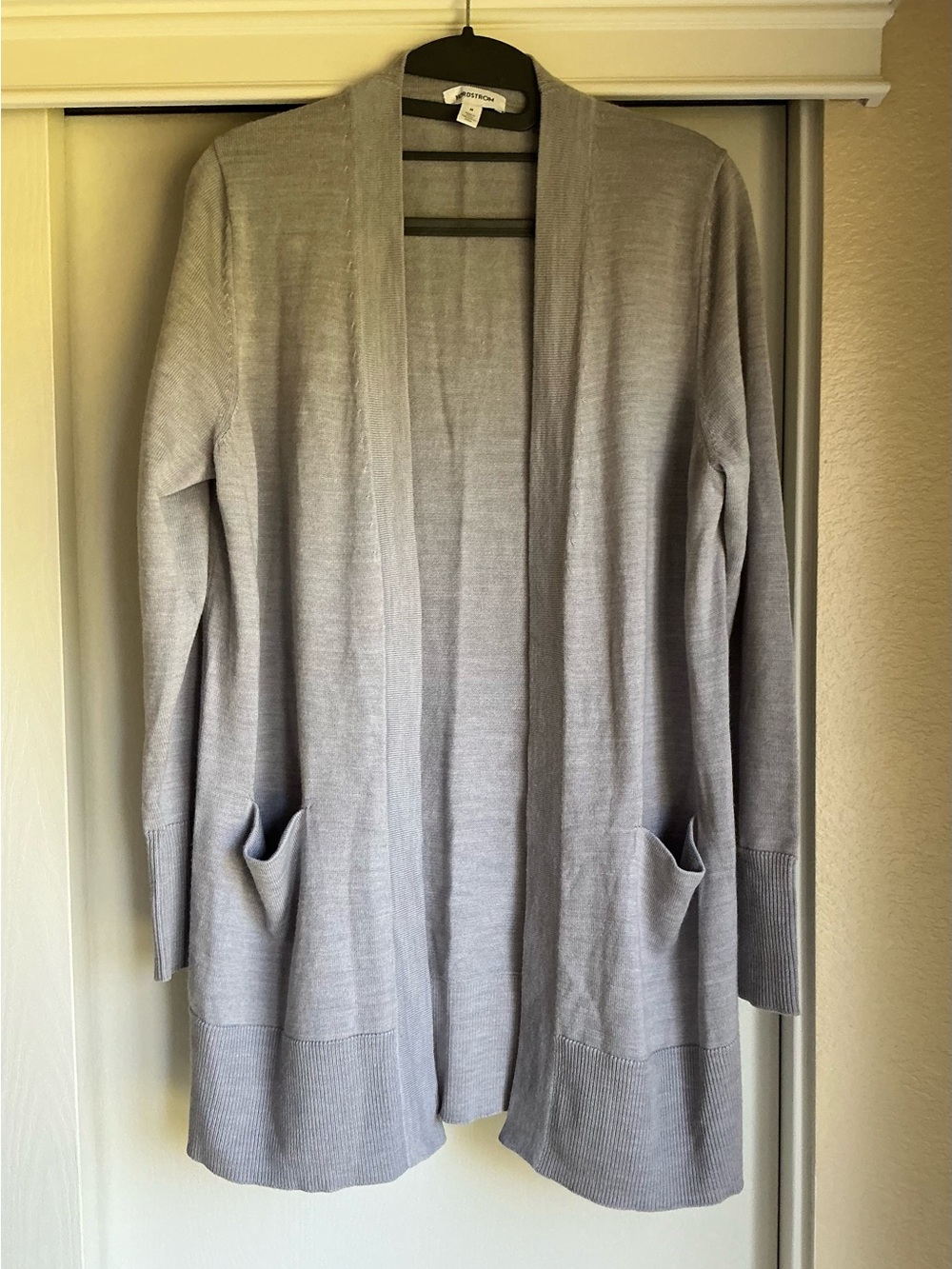 Nordstrom Light Gray Open-Front Women's Cardigan